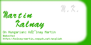 martin kalnay business card